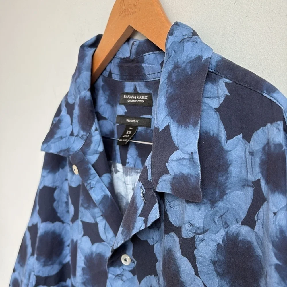 Banana Republic Relaxed Fit Organic Cotton Resort Shirt Men's XXL
